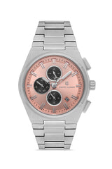 DAVID GUNER Gümüş Kaplamalı Somon Kadranlı Erkek Kol Saati - DG-8845GA-A16