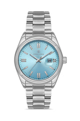 DAVID GUNER GÜMÜŞ KAPLAMALI TURKUAZ KADRANLI ERKEK KOL SAATİ - DG-8390GA-A18