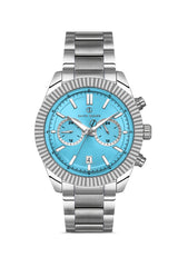 DAVID GUNER Turkuaz Kadranlı Gümüş Kaplama Erkek Kol Saati