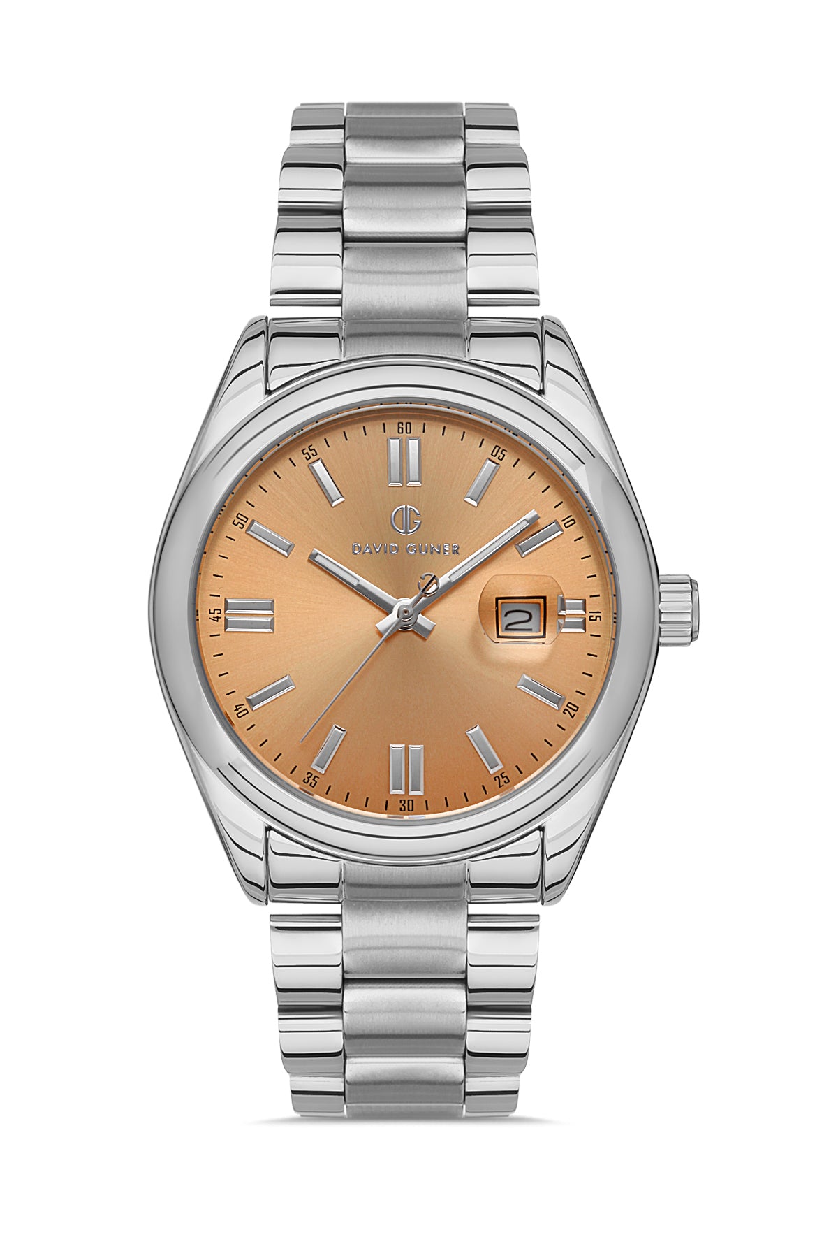 DAVID GUNER GÜMÜŞ KAPLAMALI TURUNCU KADRANLI ERKEK KOL SAATİ - DG-8390GA-A11