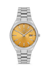 DAVID GUNER GÜMÜŞ KAPLAMALI TURUNCU KADRANLI ERKEK KOL SAATİ DG-8697GA-A12