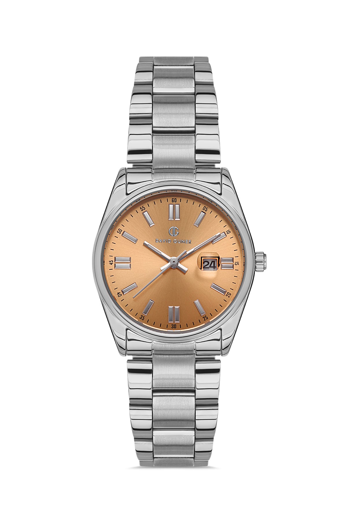 DAVID GUNER GÜMÜŞ KAPLAMALI TURUNCU KADRANLI KADIN KOL SAATİ - DG-8391LA-A11