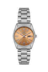 DAVID GUNER GÜMÜŞ KAPLAMALI TURUNCU KADRANLI KADIN KOL SAATİ - DG-8391LA-A11