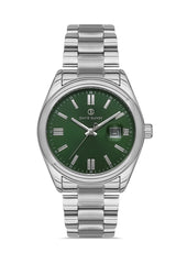 DAVID GUNER GÜMÜŞ KAPLAMALI YEŞİL KADRANLI ERKEK KOL SAATİ - DG-8390GA-A10