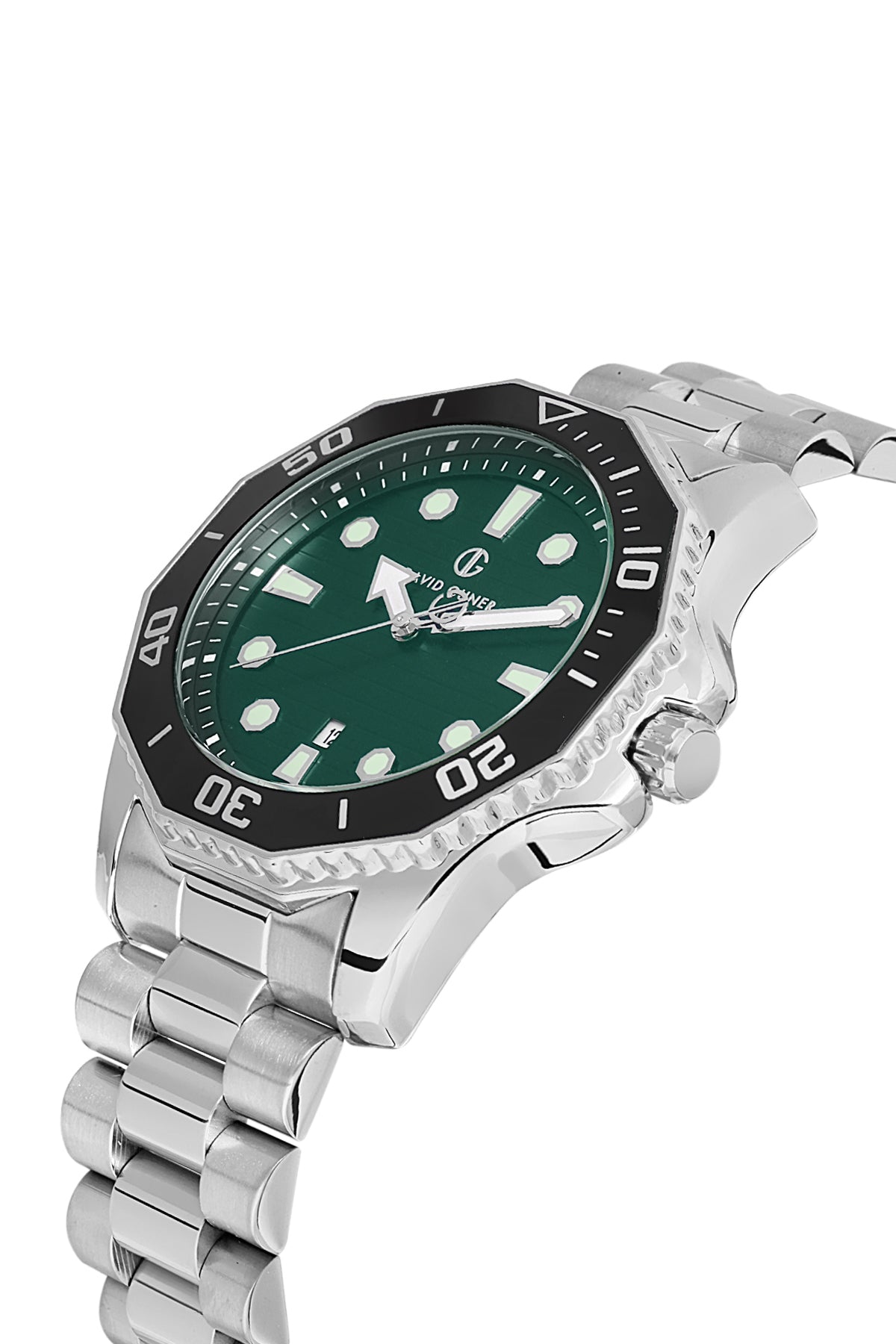 DAVID GUNER GÜMÜŞ KAPLAMALI YEŞİL KADRANLI ERKEK KOL SAATİ - DG-8394GA-A10