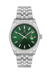 DAVID GUNER GÜMÜŞ KAPLAMALI YEŞİL KADRANLI ERKEK KOL SAATİ - DG-8058GA-A10