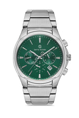 DAVID GUNER GÜMÜŞ KAPLAMALI YEŞİL KADRANLI ERKEK KOL SAATİ - DG-8395GA-A10