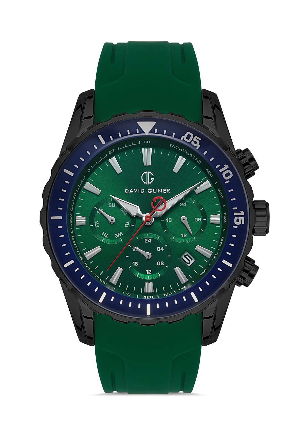 DAVID GUNER GÜMÜŞ KAPLAMALI YEŞİL KADRANLI ERKEK KOL SAATİ DG-8404GD-ZF10