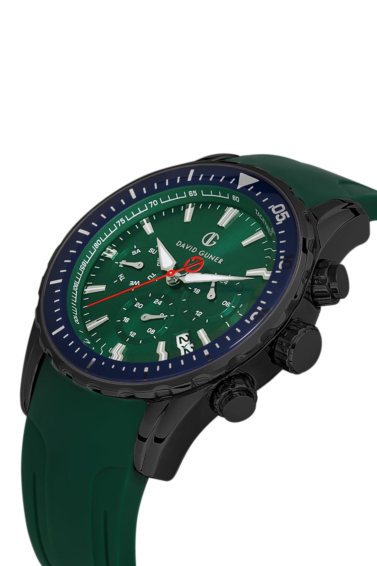 DAVID GUNER GÜMÜŞ KAPLAMALI YEŞİL KADRANLI ERKEK KOL SAATİ DG-8404GD-ZF10