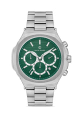DAVID GUNER Yeşil Kadranlı Gümüş Paslanmaz Masif Çelik Erkek Kol Saati - DG-8522GA-A10