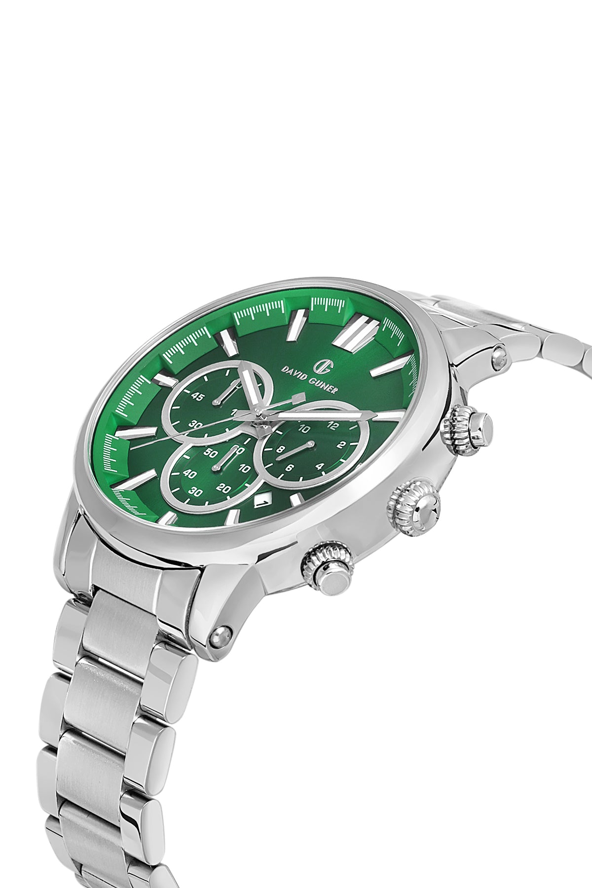 DAVID GUNER GÜMÜŞ KAPLAMALI YEŞİL KADRANLI ERKEK KOL SAATİ DG-8536GA-A10