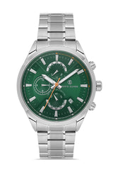 DAVID GUNER Beyaz Kaplamalı Yeşil Paslanmaz Masif Çelik Kordon Erkek Kol Saati - DG-8720GA-A10