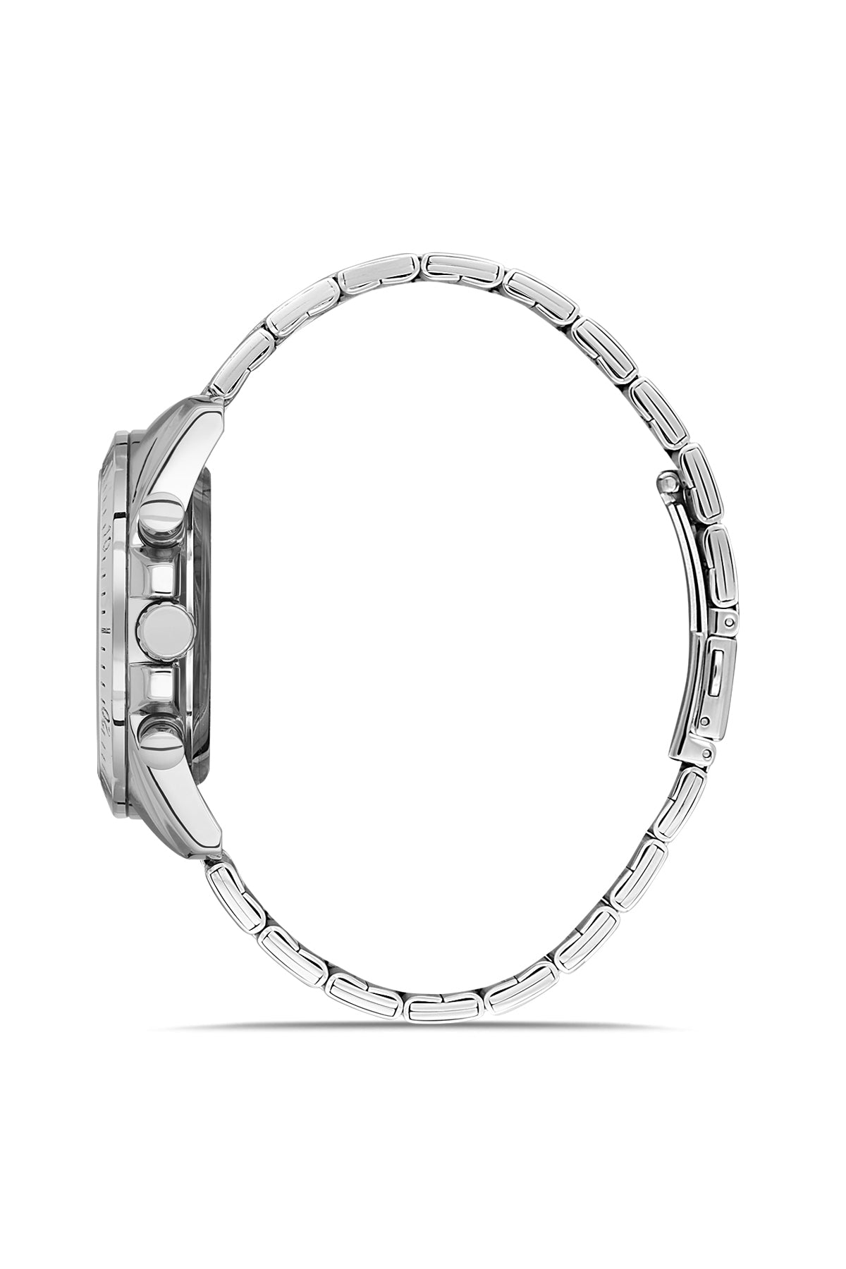 DAVID GUNER Yeşil Kadranlı Gümüş Kaplama Paslanmaz Masif Çelik Kordonlu Multi Fonksiyonlu Erkek Kol Saati