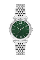 DAVID GUNER GÜMÜŞ KAPLAMALI YEŞİL KADRANLI KADIN KOL SAATİ - DG-8183LA-A10