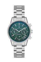 DAVID GUNER GÜMÜŞ KAPLAMALI YEŞİL KADRANLI KADIN KOL SAATİ - DG-8301LA-A10