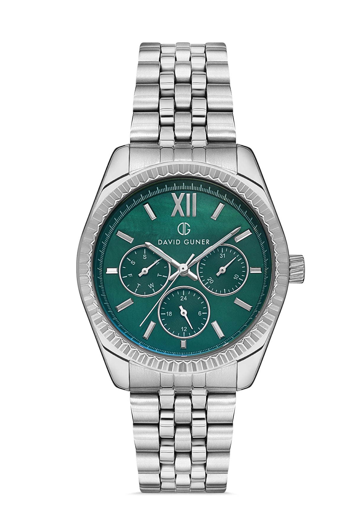 DAVID GUNER Yeşil Kadranlı Gümüş Kaplamalı Kadın Kol Saati - DG-8314LA-A10