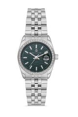 DAVID GUNER GÜMÜŞ KAPLAMALI YEŞİL KADRANLI KADIN KOL SAATİ DG-8383LA-A10