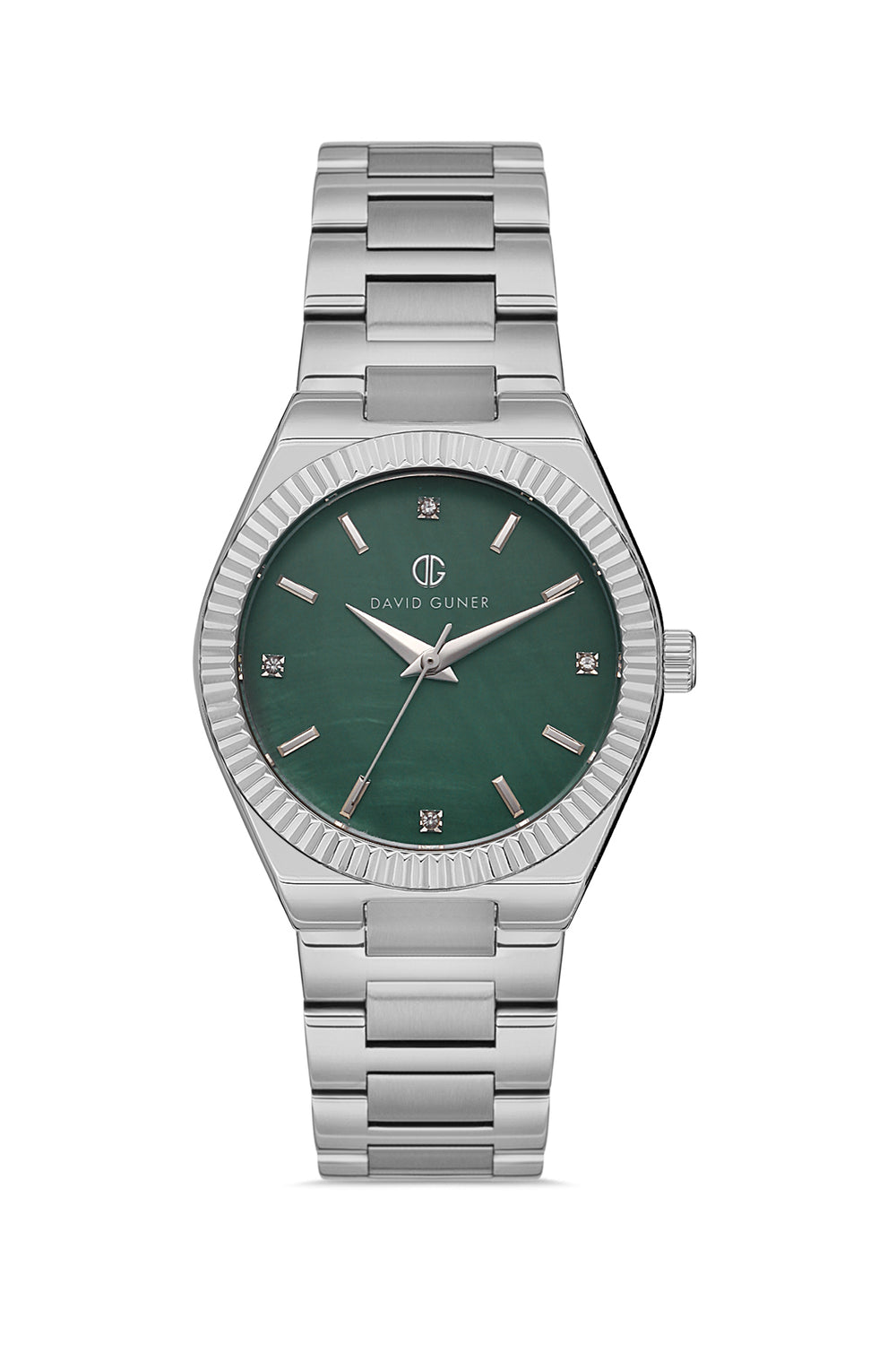 DAVID GUNER Silver Plating Green Dial Women's Watch