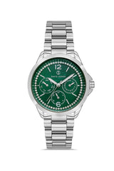 DAVID GUNER GÜMÜŞ KAPLAMALI YEŞİL KADRANLI KADIN KOL SAATİ DG-8416LA-A10