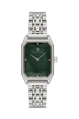 DAVID GUNER GÜMÜŞ KAPLAMALI YEŞİL KADRANLI KADIN KOL SAATİ DG-8417LA-A10