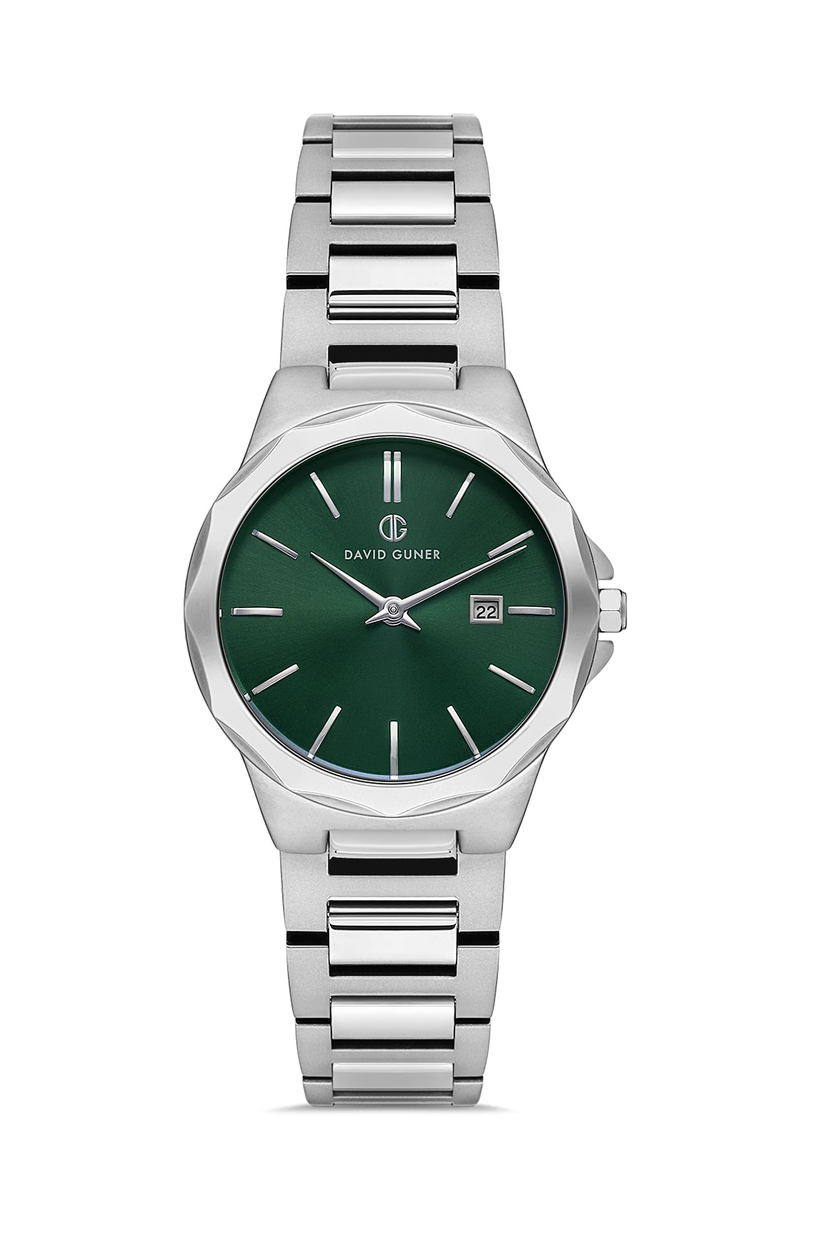 DAVID GUNER Green Dial Silver Plating Women's Watch
