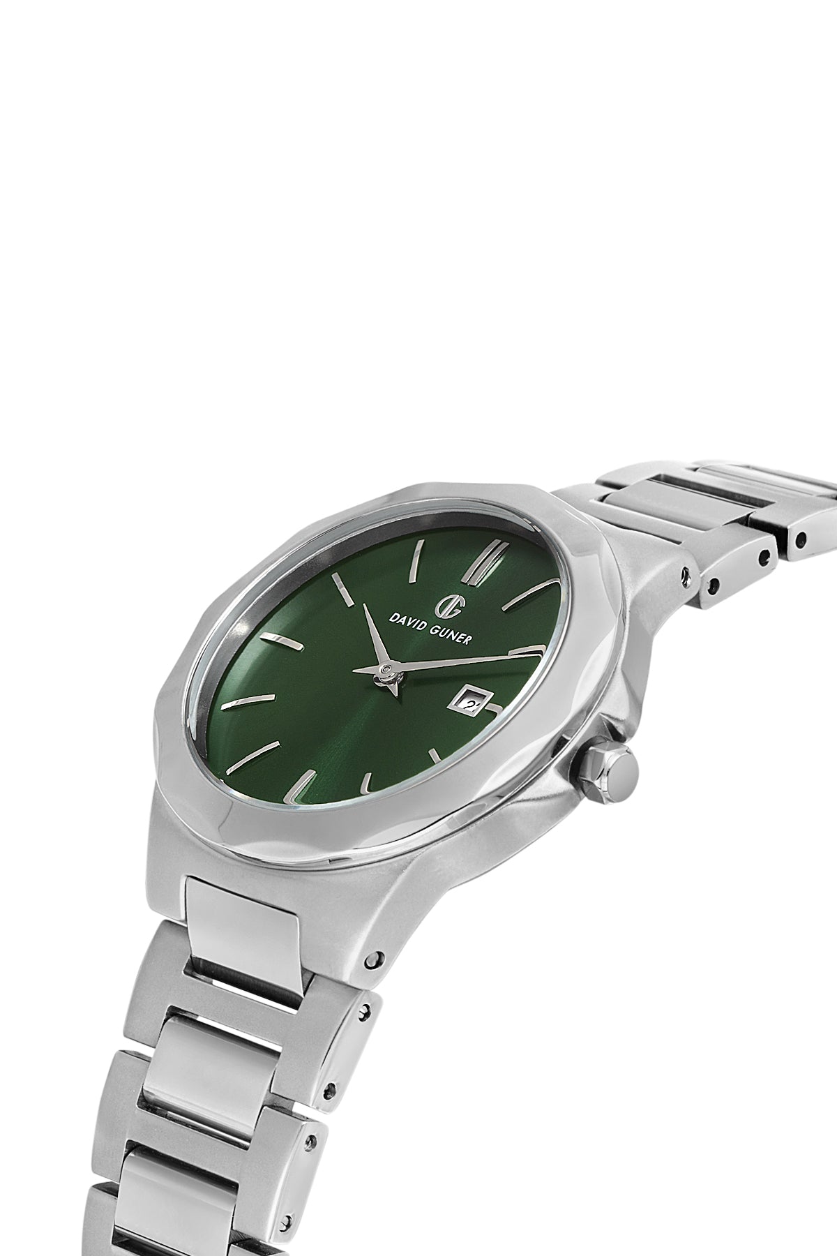 DAVID GUNER Green Dial Silver Plating Women's Watch