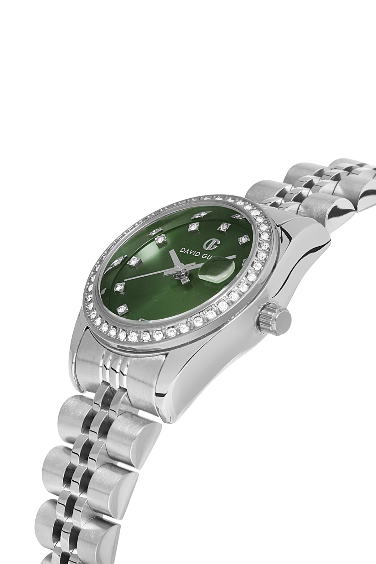 DAVID GUNER Yeşil Kadranlı Gümüş Kaplamalı Takvimli Kadın Kol Saati - DG-8474LA-A10