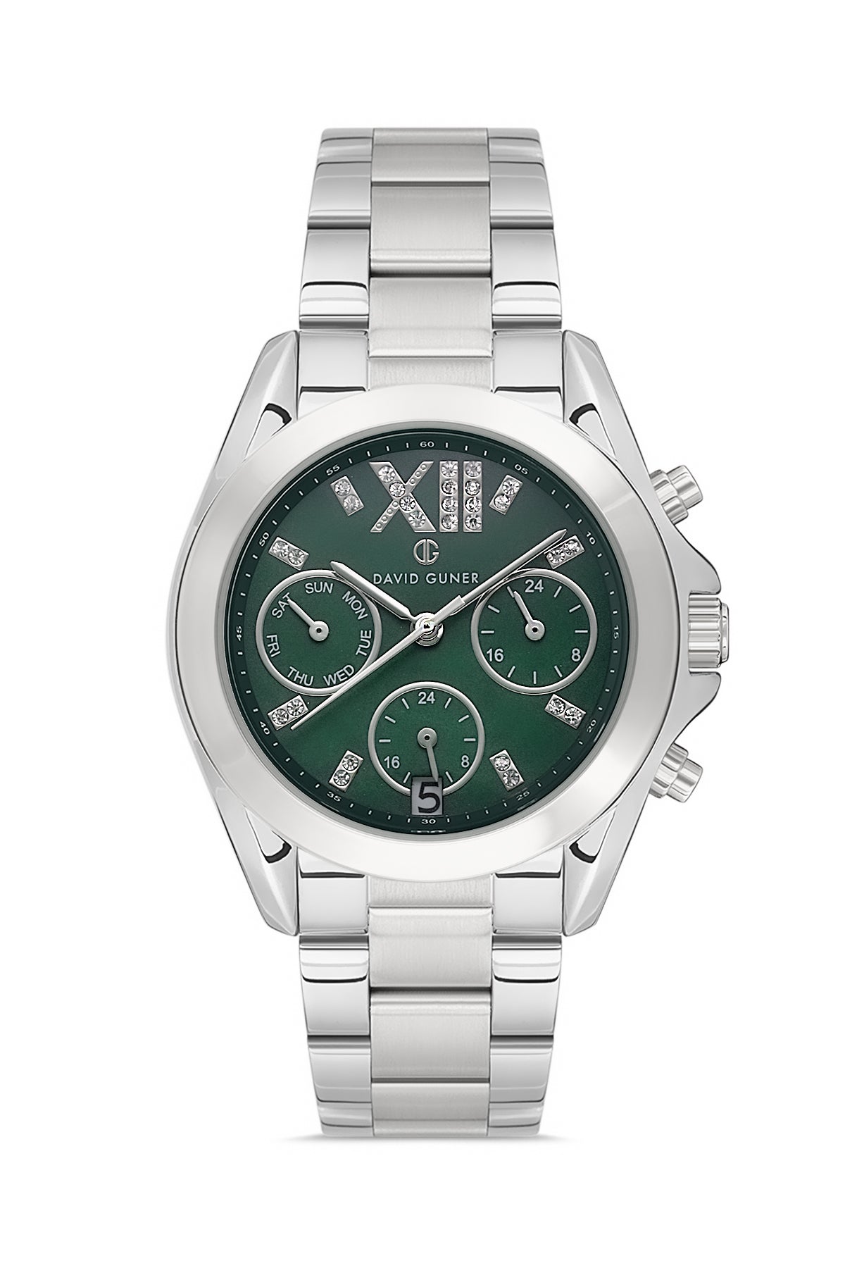 DAVID GUNER Yeşil Kadranlı Paslanmaz Masif Çelik Kadın Kol Saati - DG-8650LA-A10