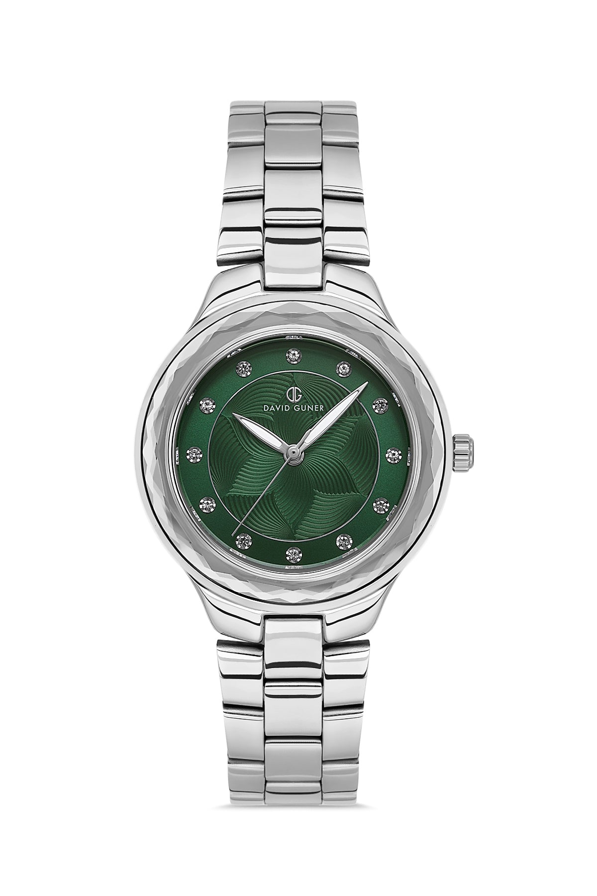 DAVID GUNER GÜMÜŞ KAPLAMALI YEŞİL KADRANLI KADIN KOL SAATİ - DG-8728LA-A10
