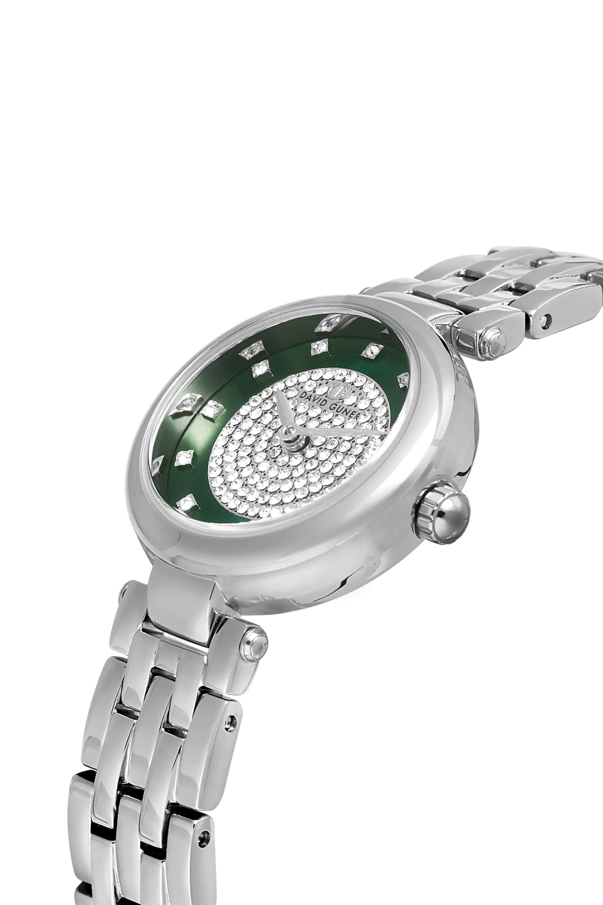 DAVID GUNER GÜMÜŞ KAPLAMALI YEŞİL KADRANLI KADIN KOL SAATİ DG-8738LA-A10