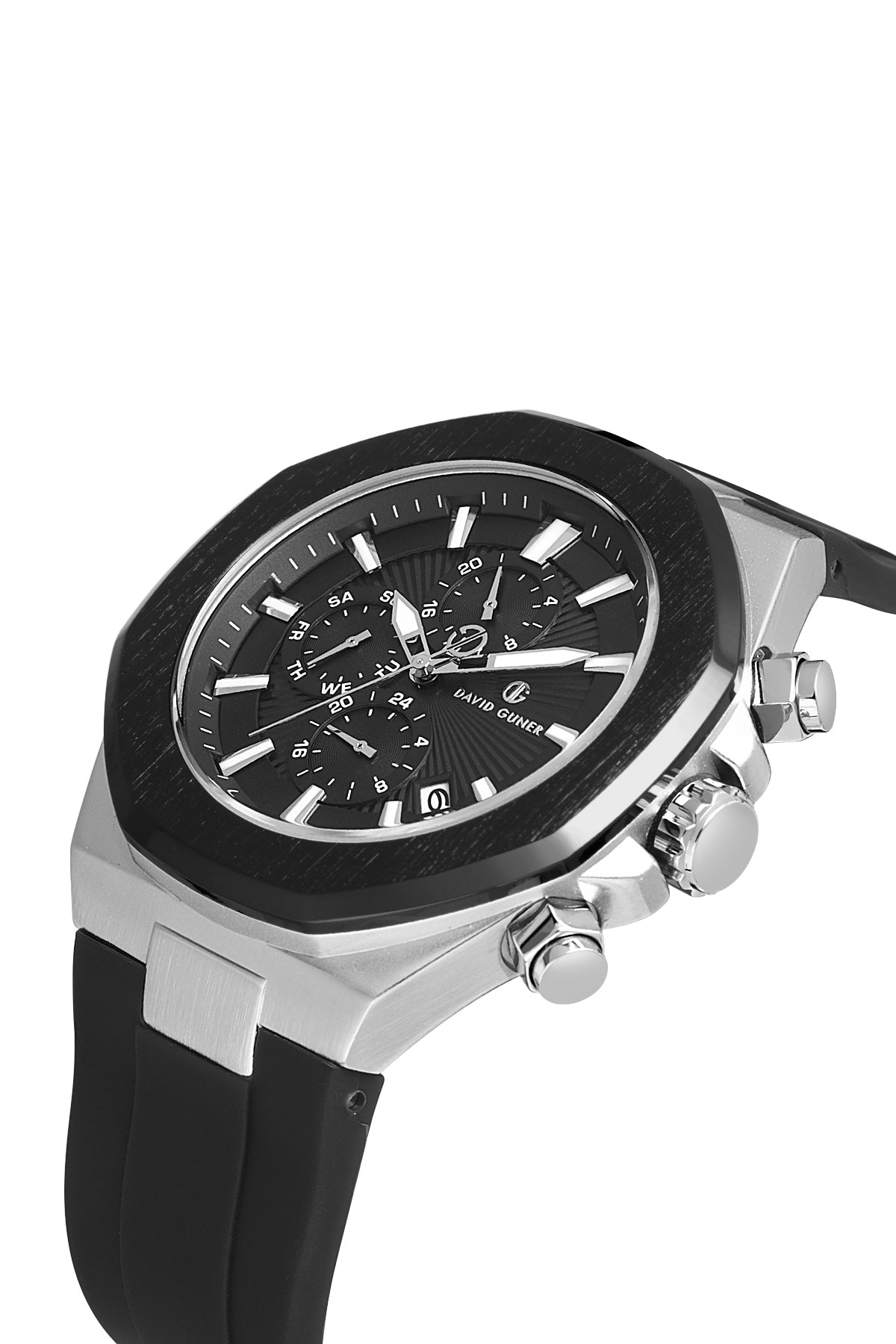 DAVID GUNER Gümüş siyah Kaplamalı Gümüş Kadranlı Erkek Kol Saati - DG-8848GD-J2