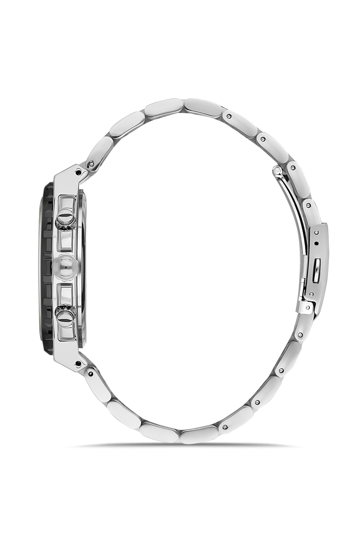 DAVID GUNER GÜMÜŞ SİYAH KAPLAMALI SİYAH KADRANLI ERKEK KOL SAATİ DG-8410GA-J2