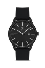 DAVID GUNER Siyah Kaplamalı Siyah Silikon Kordonlu Erkek Kol Saati - DG-8491GD-G2