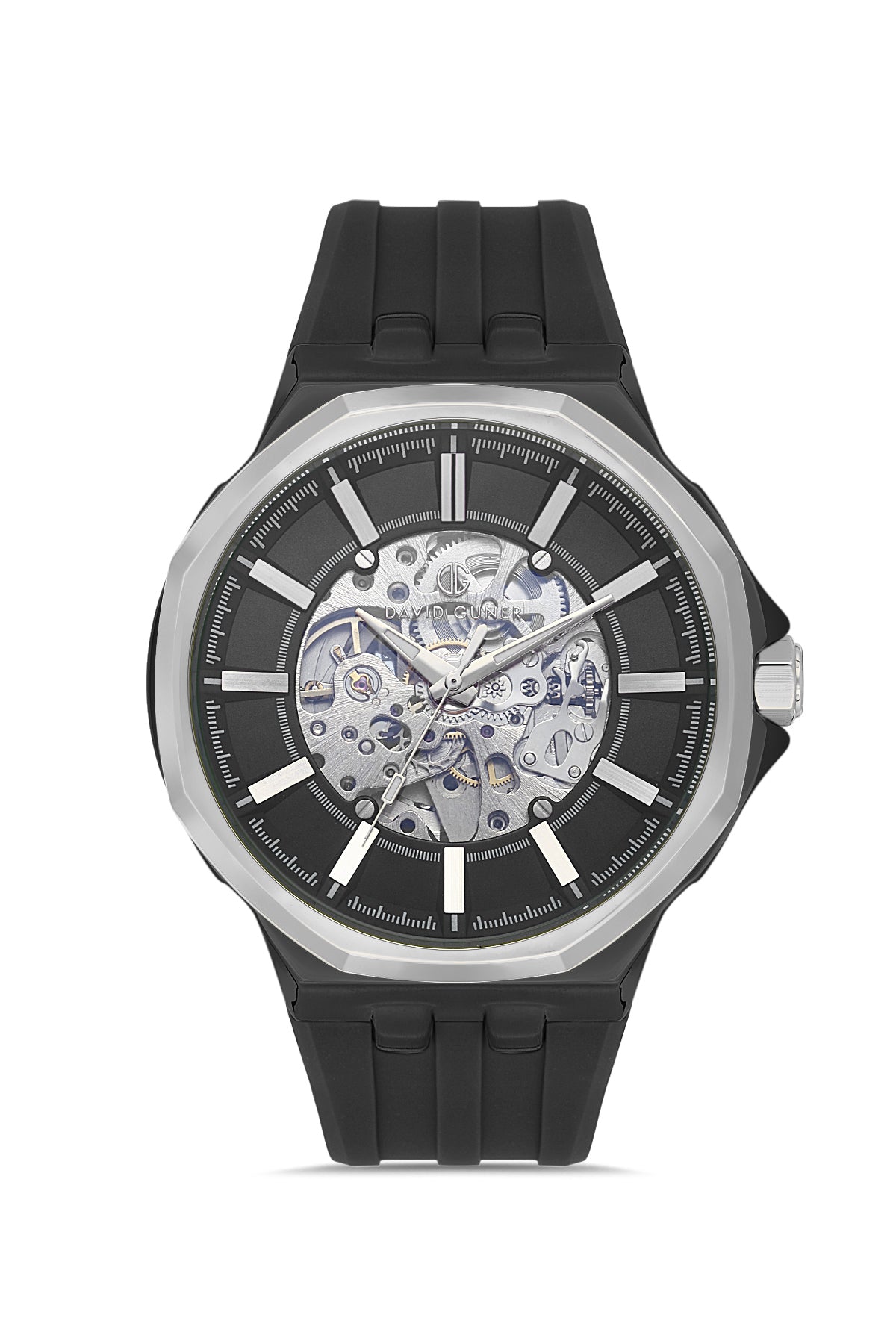 DAVID GUNER Gümüş Siyah Kaplamalı Siyah Kadranlı Erkek Kol Saati - DG-8823GD-J2J