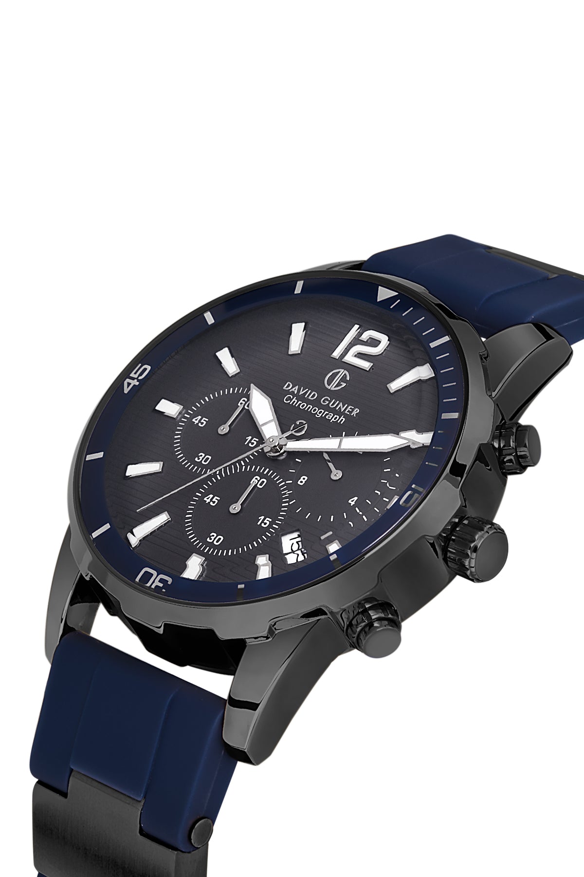 DAVID GUNER Gun Kaplama Gri Kadranlı Multi Fonksiyonlu Silikon Kayışlı Erkek Kol Saati - DG-8456GD-ZA9