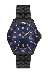 DAVID GUNER Gun Kaplamalı Lacivert Kadranlı Takvimli Erkek Kol Saati - DG-8230GA-V3