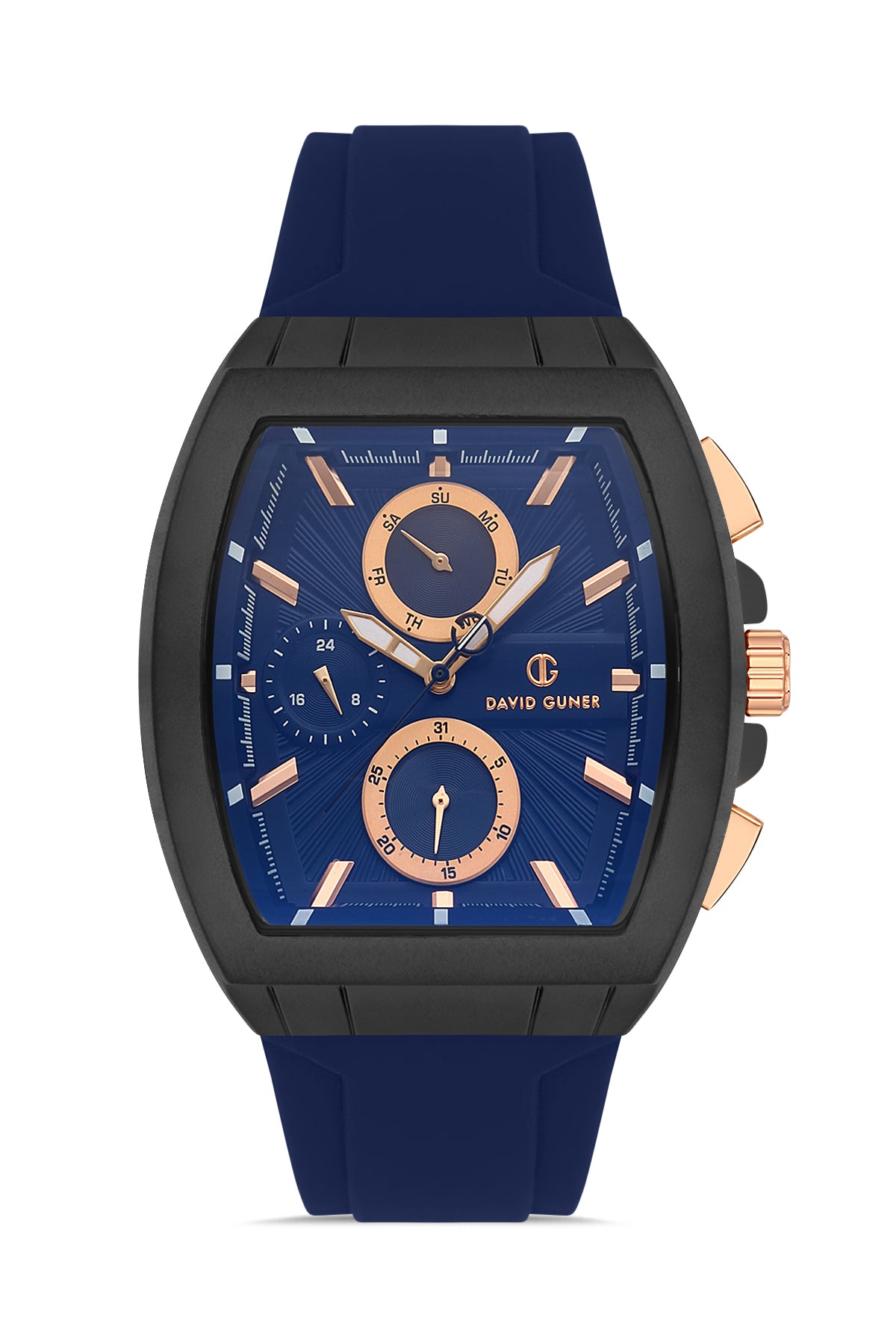 DAVID GUNER GUN KAPLAMALI MAVİ KADRANLI ERKEK KOL SAATİ DG-8486GD-ZA3