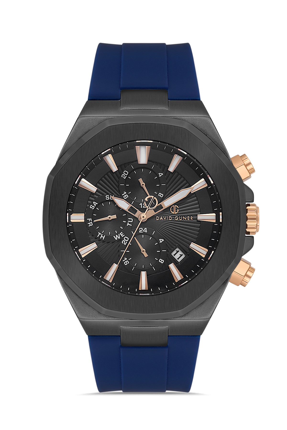 DAVID GUNER Gun Kaplamalı Mavi Kadranlı Erkek Kol Saati - DG-8848GD-ZA3