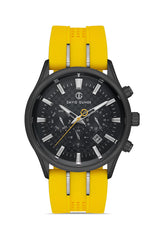 DAVID GUNER Men's Watch with Yellow Silicone Band
