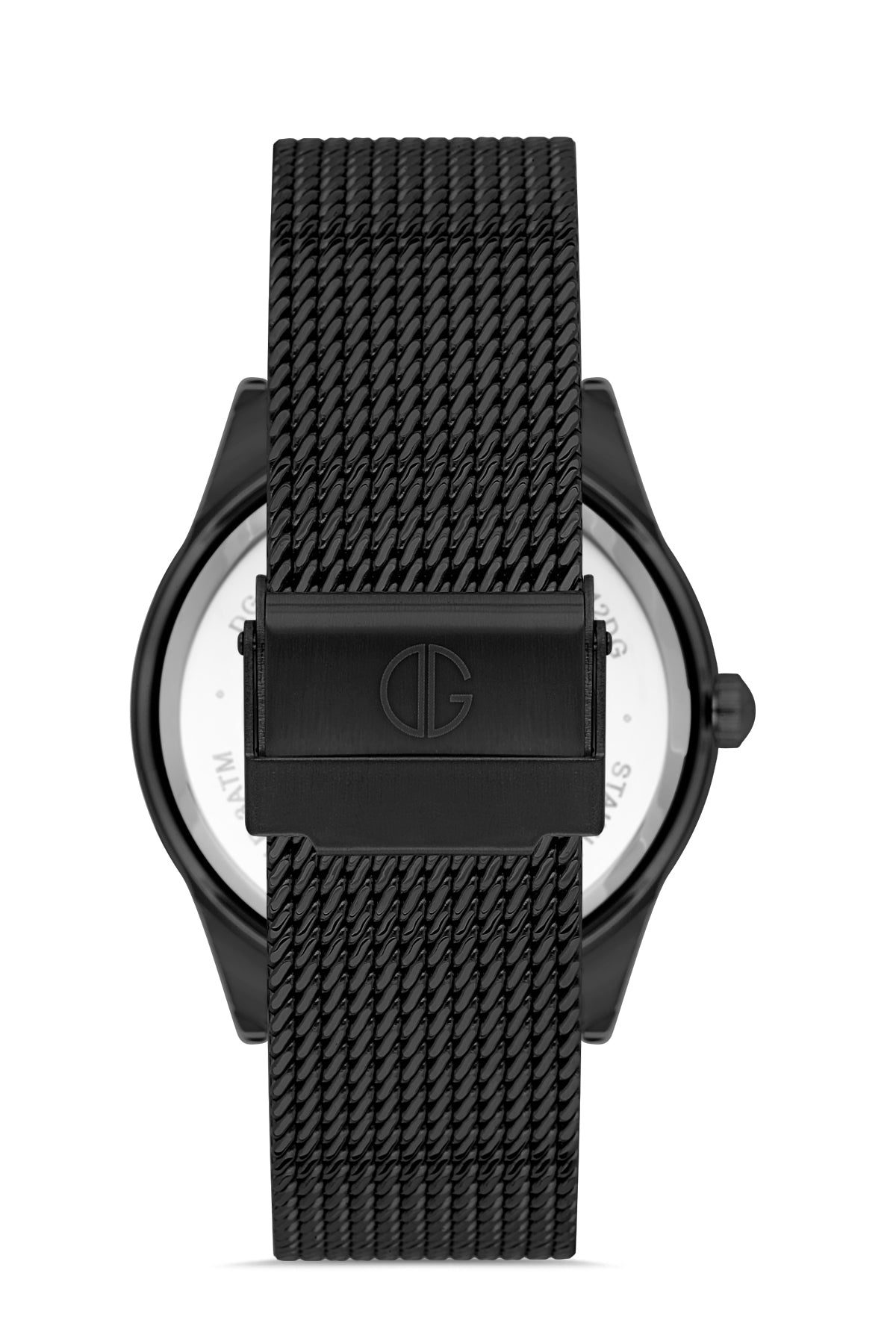 Davıd Guner Gun Coated Calendar Men's Watch with Steel Braided Band