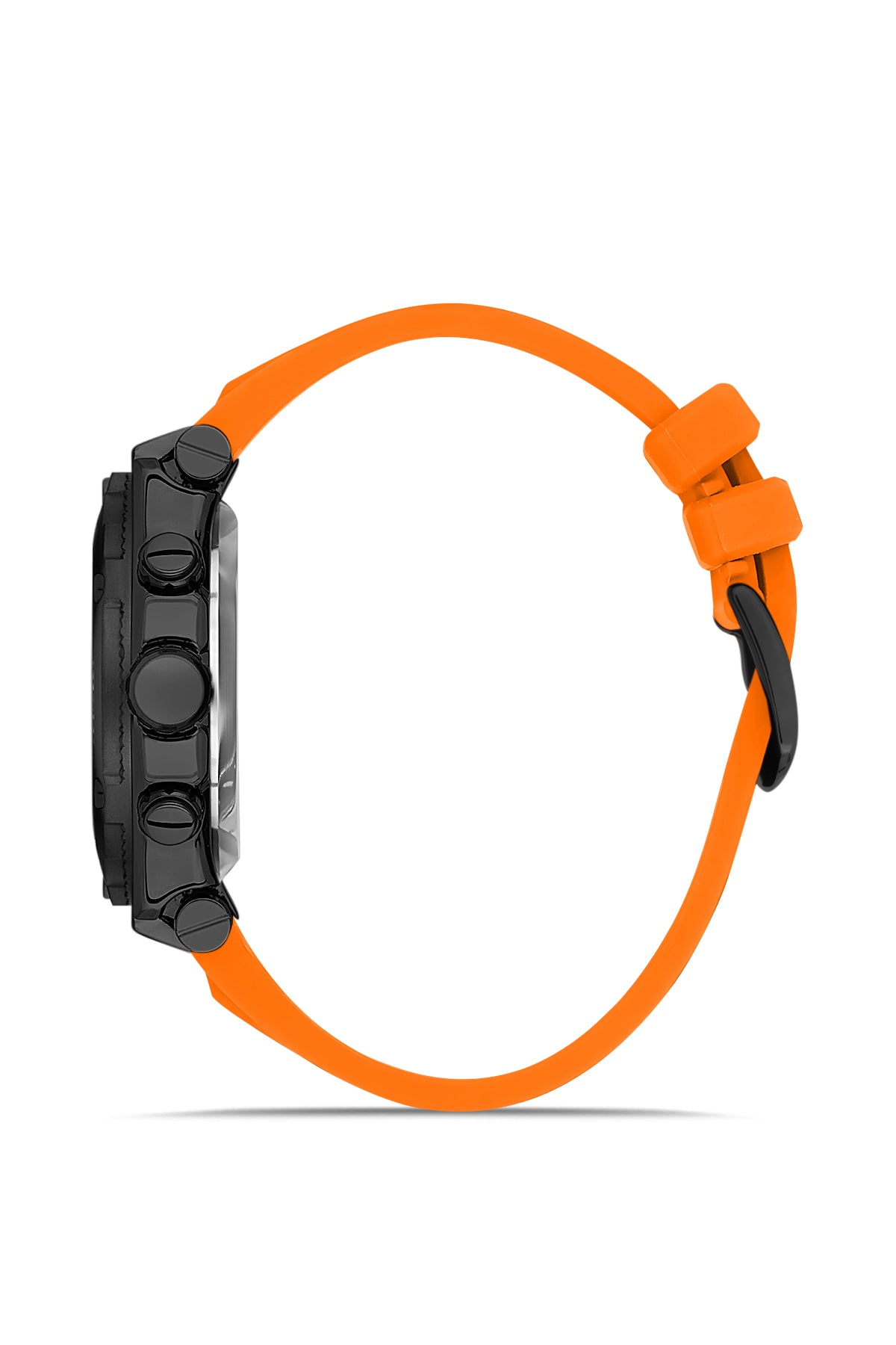 DAVID GUNER Gun Kaplamalı Turuncu Silikon Kordonlu Multi Fonksiyonlu Erkek Kol Saati - DG-8641GD-ZQ11