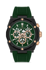 DAVID GUNER Gun Kaplamalı Yeşil Silikon Kordonlu Multi Fonksiyonlu Erkek Kol Saati - DG-8641GD-ZX10