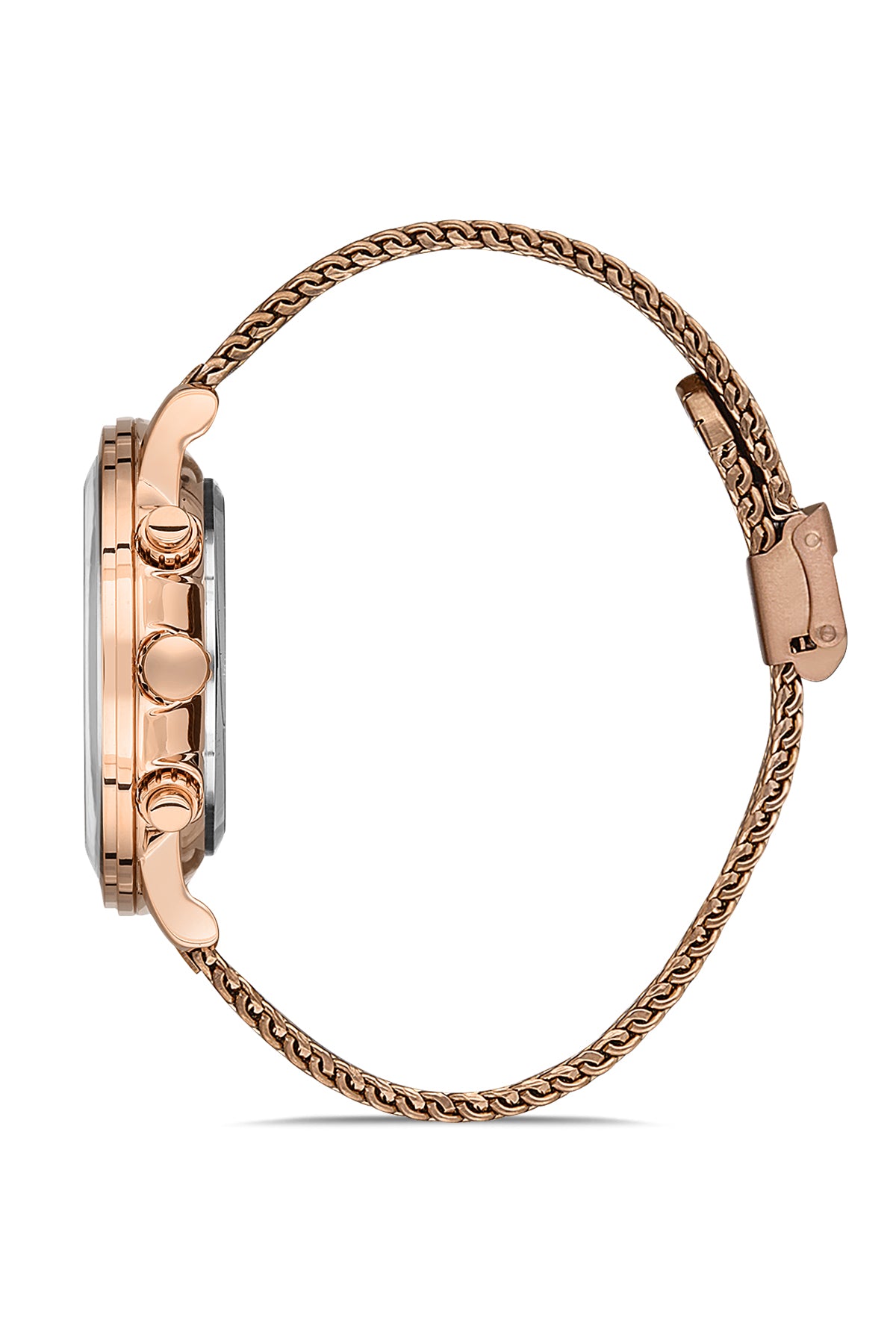 DAVID GUNER Brown Dial Men's Watch with Steel Knitted Band