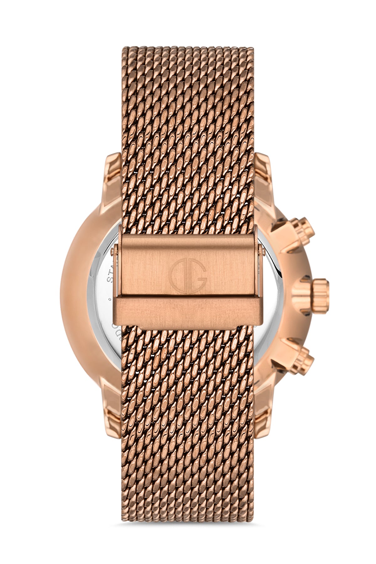 DAVID GUNER Brown Dial Men's Watch with Steel Knitted Band