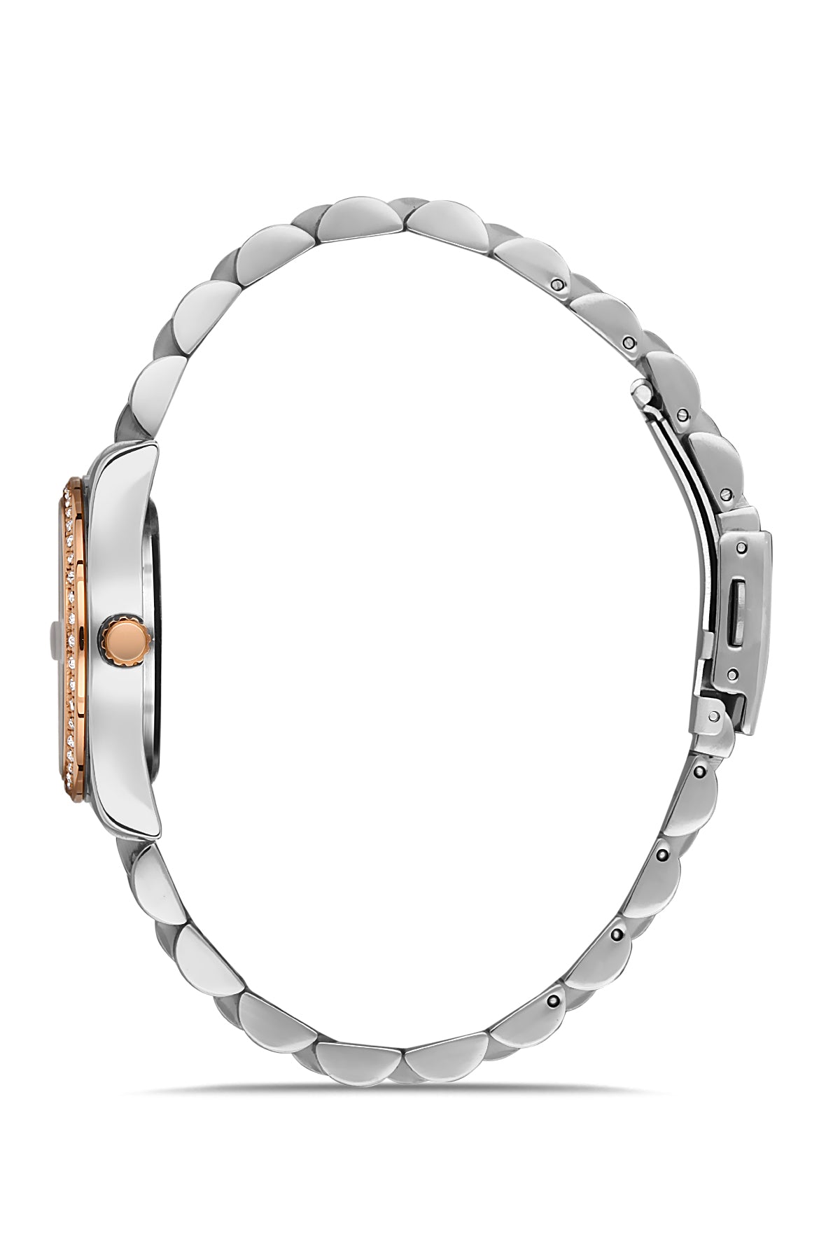 DAVID GUNER Rose White Women's Watch with Brown Dial