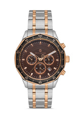 DAVID GUNER Brown Dial Rose White Coated Men's Watch