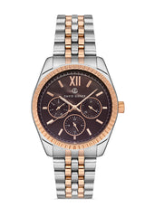 DAVID GUNER Kahverengi Kadranlı Rose Beyaz Kaplamalı Kadın Kol Saati - DG-8314LA-E6