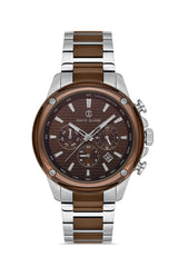 DAVID GUNER Kahverengi Kaplama Kahverengi Kadranlı Paslanmaz Masif Çelik Erkek Kol Saati - DG-8625GA-K6