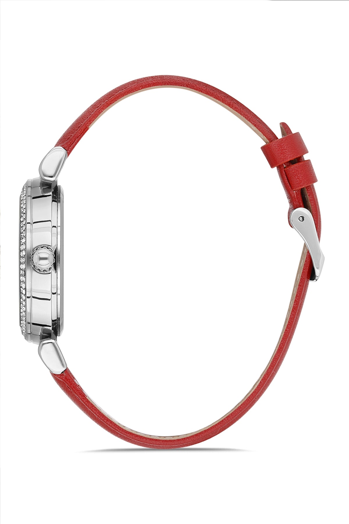 DAVID GUNER Red Leather Band Women's Watch