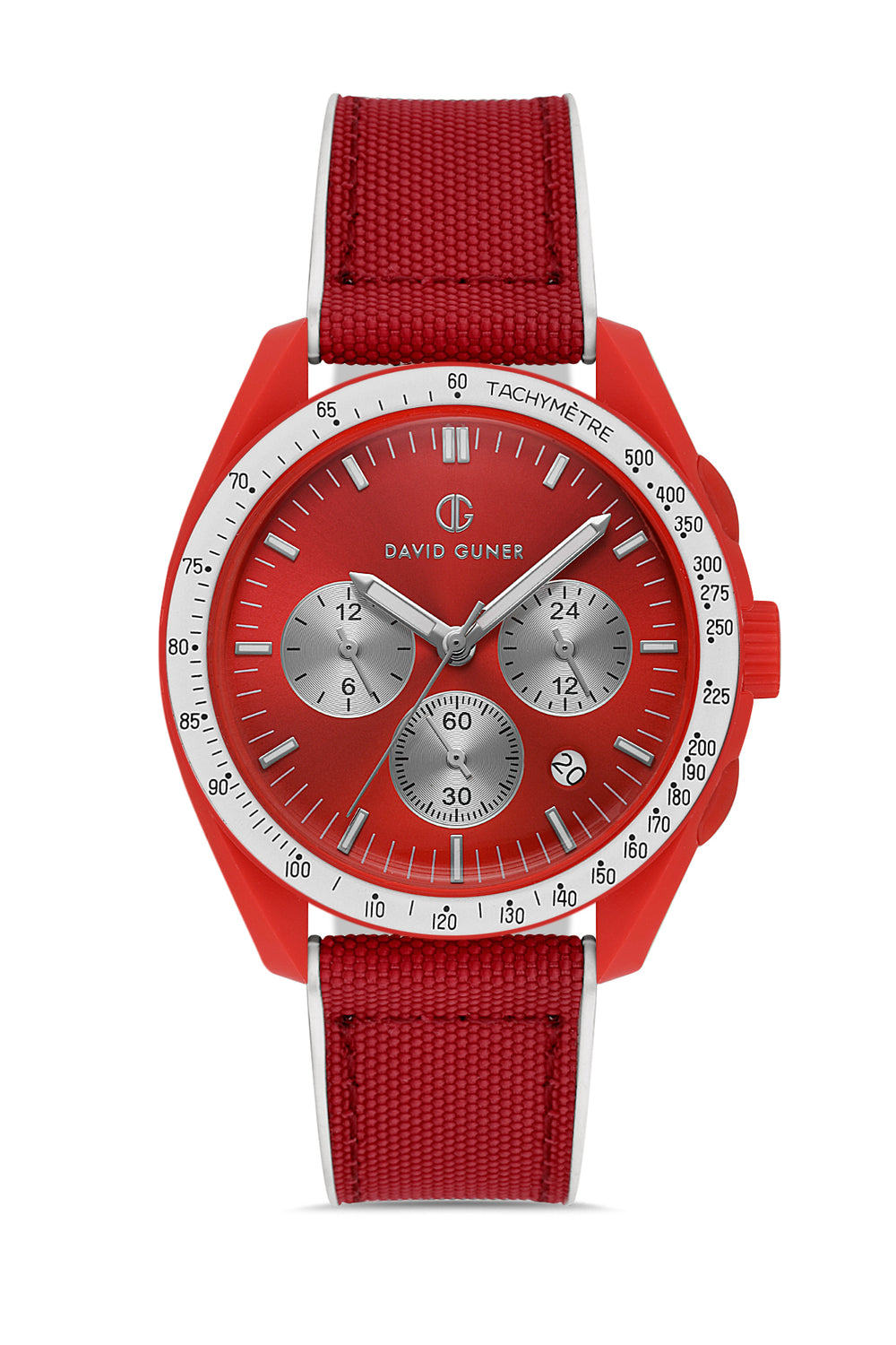 DAVID GUNER Erkek Kol Saati Kırmızı Kadran Poli̇karbon Kasa DG-8627GD-ZL8